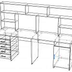 Схема сборки Письменный стол Лайт-14 с надстройкой BMS