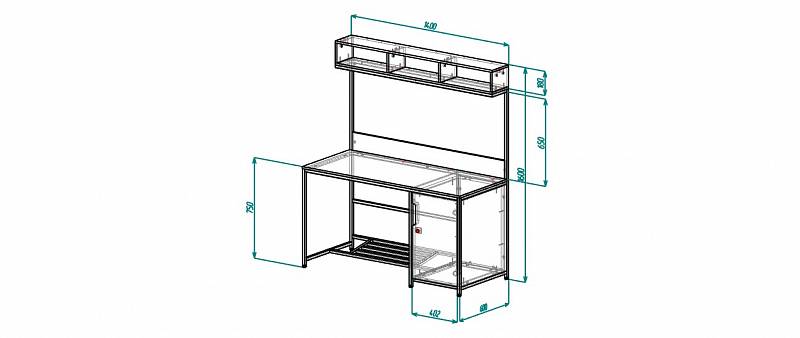 Стол компьютерный  (1400х1600х600)