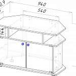 Чертеж Тумба под ТВ угловая Парма 1 BMS