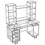 Чертеж Компьютерный стол Рональд-55 BMS