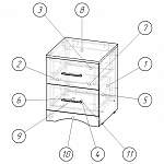 Схема сборки Тумба прикроватная Шарлота BMS